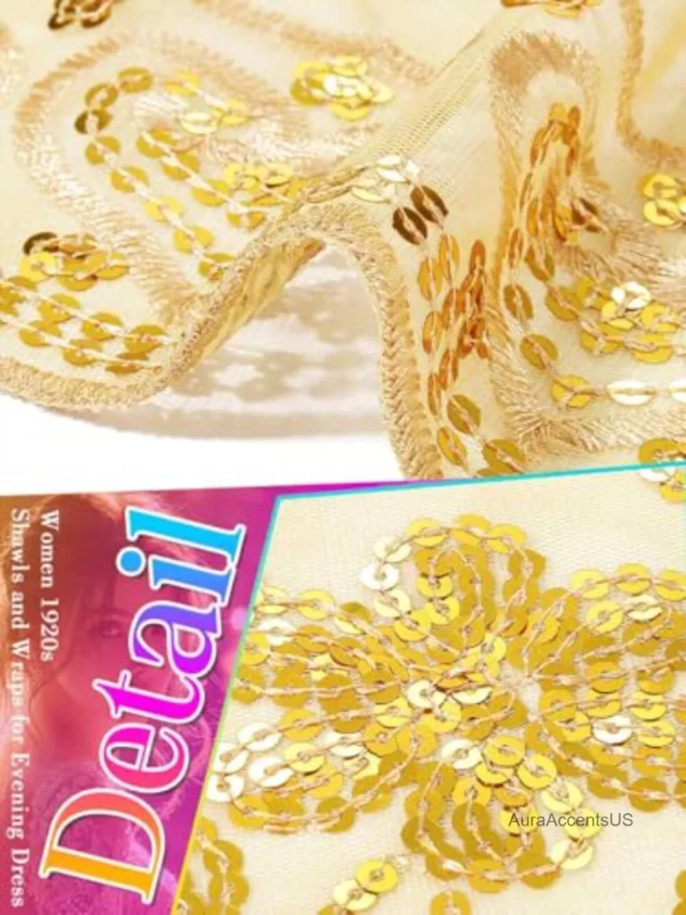Sequin Sheer Pashmina Shawl Wrap for Wedding Bridal Evening Dress